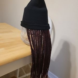 Hat wig with braids